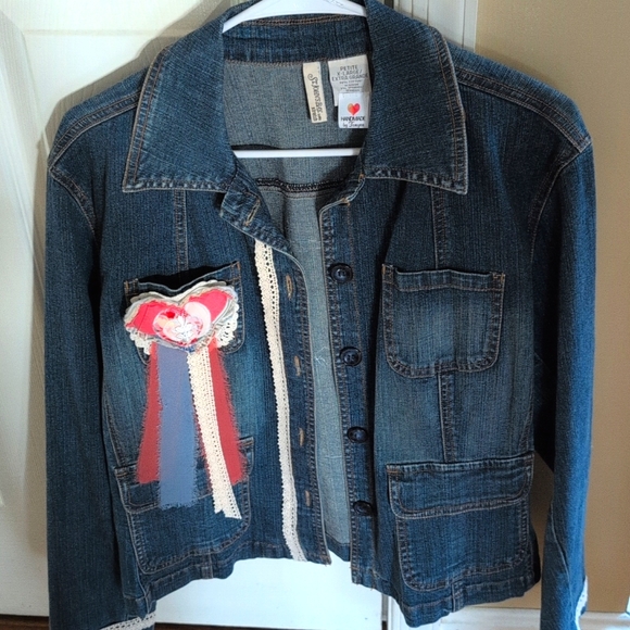 Upcycled Jean Jacket - Picture 1 of 7